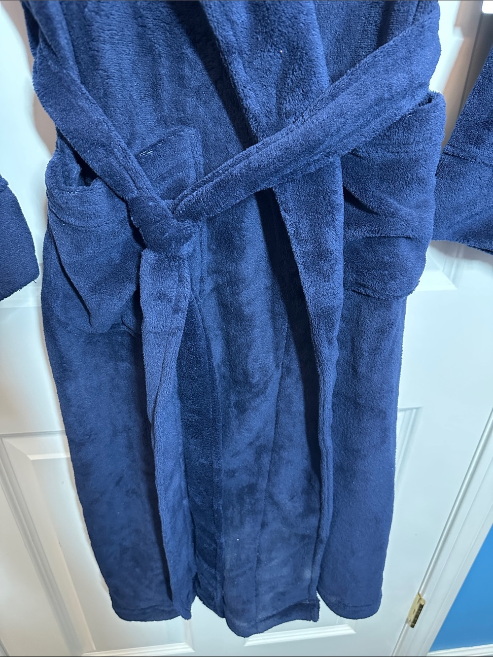 NWTS MENS Fruit of the Loom Navy Plush Bath Robe OS - Picture 3 of 9